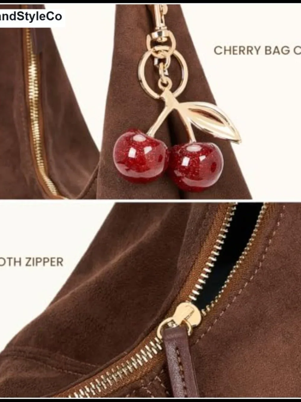 Faux Suede Hobo Bag with Pouch Wide Strap Shoulder Purse